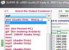 Tela de SUPER universal video converter and player